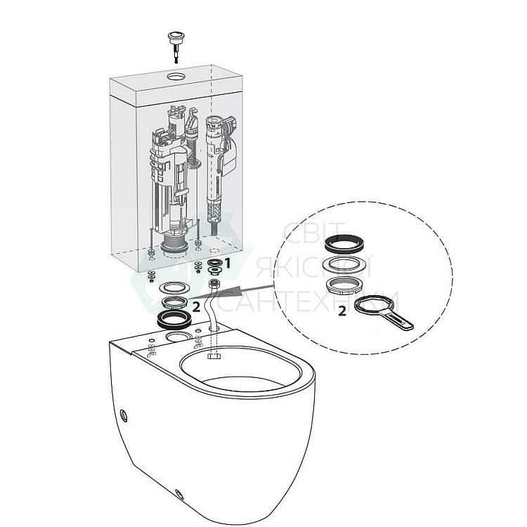 Купити Механізм зливу для зливного бачка Kerasan Retro 750993 - SVITSANTEH