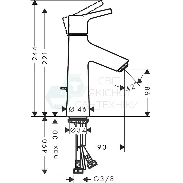 Купити Змішувач для раковини HANSGROHE TALIS S 100 72020000 - SVITSANTEH