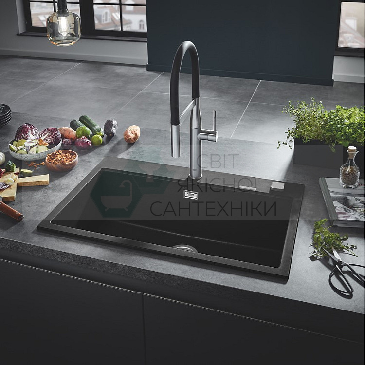 Купити Кухонна мийка Grohe K700 Sink 80-C 78/51 31652AP0 чорний граніт ...