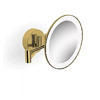 Зеркало увеличительное косметическое 22×14-40×20 см, с подсветкой LED, золото/ Stella