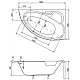 Ванна асимметричная BESCO WENUS FINEZJA NOVA 155x95 2028108