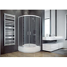 Душова кабіна півкругла Besco Modern 90x90x165 тоноване скло, профіль хромований