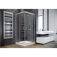 Душова кабіна квадратна Besco Modern 90x90x185 прозоре скло, профіль хромований