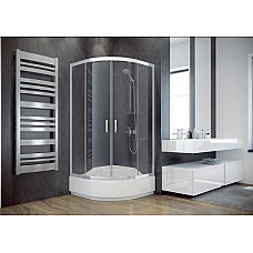 Душова кабіна півкругла Besco Modern 90x90x165 матове скло, профіль хромований