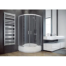 Душова кабіна півкругла Besco Modern 90x90x1850 тоноване скло, профіль хромований