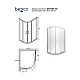 Душова кабіна асиметрична Besco Modern 120x90x185 прозоре скло, профіль хромований