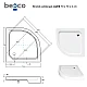 Душевой поддон полукруглый BESCO ALEX 70х70х4/16 см + ноги