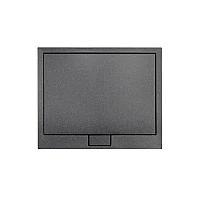 Душовий піддон прямокутний BESCO AXIM 100х90x4.5 stone effect чорний + сифон