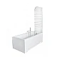 Штора на ванну BESCO Ambition -1S 75х130 з полосами хромована