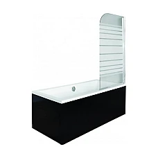 Штора на ванну BESCO Ambition -1S 75х130 з полосами хромована