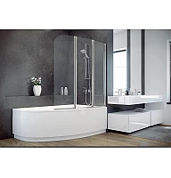 Штора на ванну BESCO Ambition -3S 123х140 хромированная
