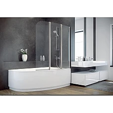 Штора на ванну BESCO Ambition -3S 123х140 хромированная