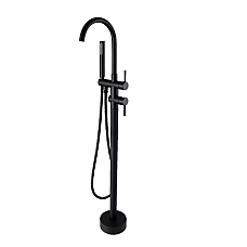 Черный смеситель отдельностоящий для ванны BESCO ILLUSION