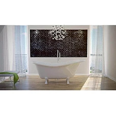 Ванна BESCO AMELIA 190x77 з литого каменю на білих ніжках 2016808