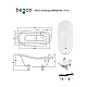 Ванна окремостояча BESCO OTYLIA 160x77 на білих ніжках