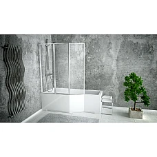 Штора на ванну для ванни BESCO Ambition Premium -3S 130х140 хромована