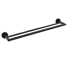 Черный двойной полотенцедержатель 600 мм Bemeta Dark 104204050