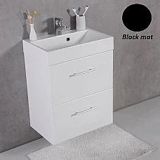 Чорна тумба з умивальником Fancy Marble Crete 55