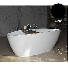 Черная ванна отдельностоящая Fancy Marble Dolores 170x77 из литого камня