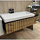 Тумба Milos 1250 с умывальником Agness 1250 Fancy Marble