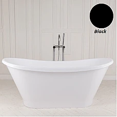 Чорна ванна Fancy Marble Newton з литого каменю 160х64