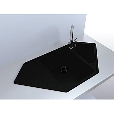 Чорна кухонна мийка Fancy Marble Tirion black