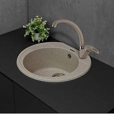 Кухонная мойка Fancy Marble Tuluza 107050007, цвет песочный