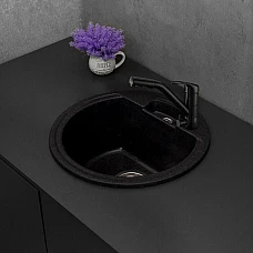 Чорна кухонна мийка Fancy Marble Valencia 108040004