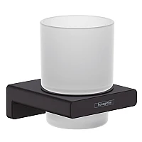 Стакан подвесной Matt Black/стекло Hansgrohe AddStoris 41749670