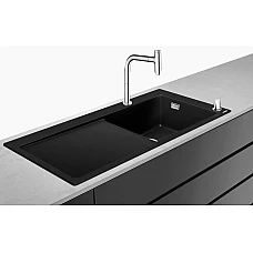 Кухонна мийка полиця праворуч зі змішувачем Select Chrome Hansgrohe C51-F450-08 Combi 43219000