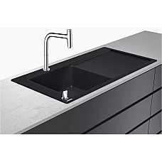 Кухонна мийка полиця ліворуч зі змішувачем Select Chrome Hansgrohe C51-F450-12 Combi 43228000