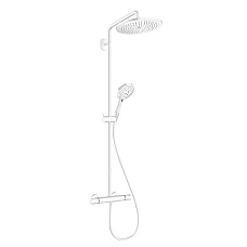 Белая душевая система с термостатом Hansgrohe Croma Select S Showerpipe 280 1jet 26890700