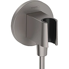 Шланговое подключение с держателем Brushed Black Chrome Hansgrohe FixFit Porter S 26888340