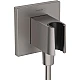 Шлангове під'єднання з тримачем Brushed Black Chrome Hansgrohe FixFit Porter E 26889340