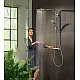Душевая система Showerpipe PowderRain 1jetP с термостатом Brushed Black Ch HANSGROHE Raindance S 240 27633340