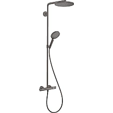 Душова система Showerpipe PowderRain 1jetP з термостатом Brushed Black Ch HANSGROHE Raindance S 240 27633340