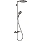 Душевая система Showerpipe PowderRain 1jetP с термостатом Brushed Black Ch HANSGROHE Raindance S 240 27633340