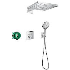 Душовий комплект ShowerSelect Square 6в1 Chrome HANSGROHE Raindance E 300 27952000