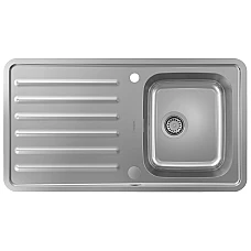Кухонная мойка на столешницу с сифоном automatic Stainless Steel Hansgrohe S41 S4113-F340 43337800