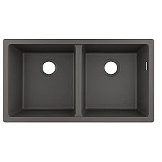Кухонна мийка під стільницю дві чаші Stonegrey Hansgrohe S510-U770 43434290