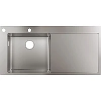Кухонная мойка на столешницу полка слева Stainless Steel Hansgrohe S718-F450 43332800