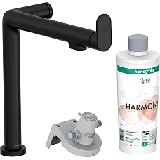 Змішувач кухонний сет з Harmony Matt Black HANSGROHE Aqittura M91 FilterSystem 240 1jet 76802670