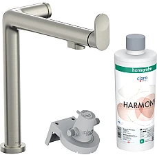 Змішувач кухонний сет з Harmony Stainless Steel Finish HANSGROHE Aqittura M91 FilterSystem 240 1jet 76802800