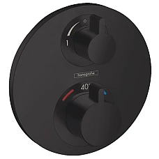 Термостат скрытого монтажа запорно-переключающий двухрежимный Matt Black HANSGROHE Ecostat Square 15758670