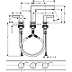 Смеситель для умывальника на 3 отверстия с донным клапаном push-open Matt Black HANSGROHE Finoris 110 76033670