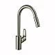 Змішувач для кухні з висувним виливом Sbox Stainless Steel Finish HANSGROHE Focus 240 2jet 73880800