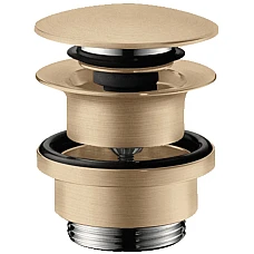 Донний клапан для умивальників з переливом push-open Brushed Bronze Hansgrohe 50100140