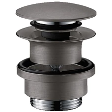 Донний клапан для умивальників з переливом push-open Brushed Black Hansgrohe 50100340