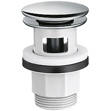 Донний клапан для умивальників з переливом push-open хромований Hansgrohe 50105000