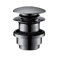 Донний клапан для умивальників з переливом AXOR push-open Brushed Black Chrome Hansgrohe 51300340